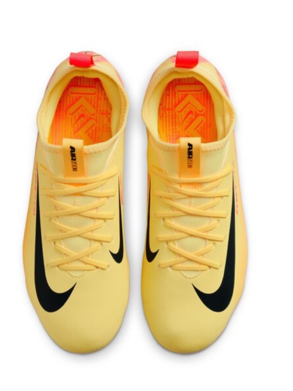 Nike Yellow Soccer Cleats with Black Swoosh and Accents